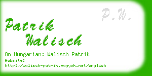 patrik walisch business card